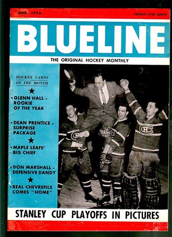 Ice Hockey Mag 1956  Blueline  Montreal Canadiens cover