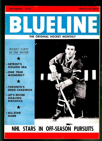 Ice Hockey Mag 1956  Blueline  Rocket Richard cover 1