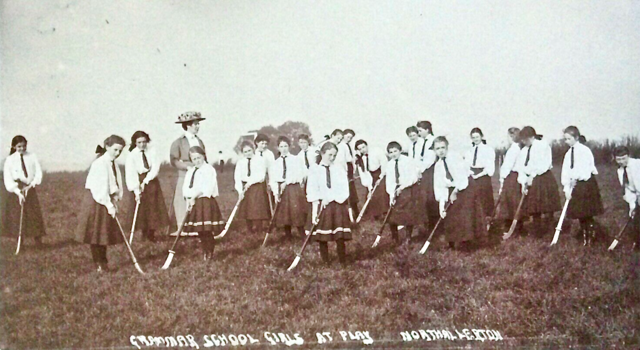 Northallerton School 1909 Girls Grammar School Playing Hockey