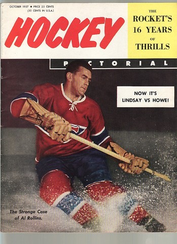 Ice Hockey Mag 1957  Hockey Pictorial  Maurice Richard cover