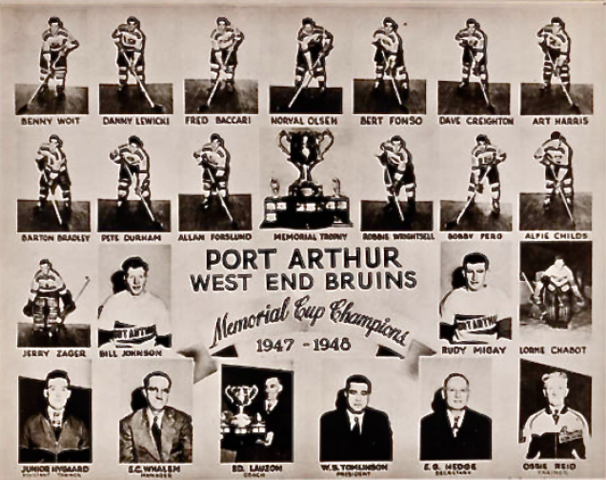 Port Arthur West End Bruins 1948 Memorial Cup Champions