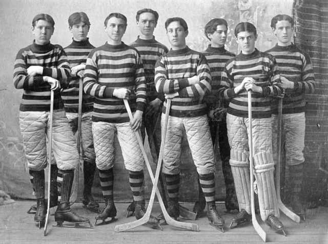Antique Ice Hockey Team late 1890s Mount Allison University Hockey Team