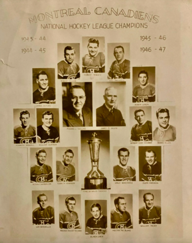 Montreal Canadiens - Prince of Wales Trophy Winners as NHL Champions 1944 to 47