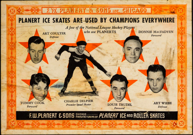 Planert Ice Skates Ad 1935 Planert Hockey Skates