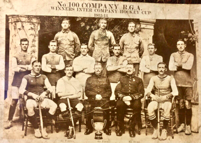 Royal Garrison Artillery / RGA No. 100 Company 1913 Inter Company Hockey Cup