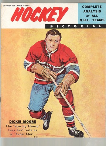 Ice Hockey Mag 1959 Hockey Pictorial Dickie Moore cover