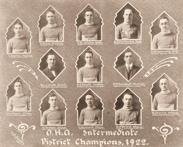 Sarnia Hockey Team 1922 O.H.A. Intermediate District Champions