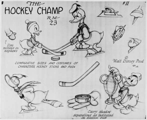 Donald Duck - The Hockey Champ Studio Model Sheet 1939