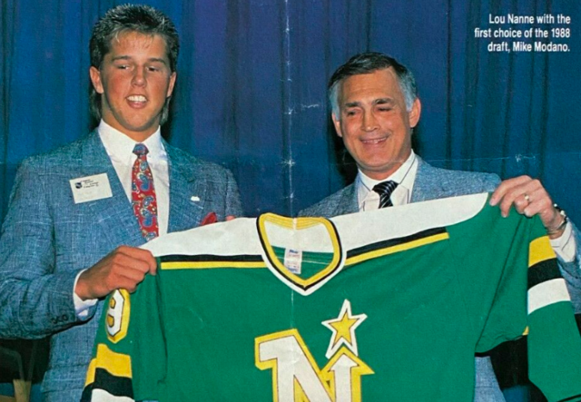 Mike Modano 1988 NHL 1st Overall Pick by Minnesota North Stars Lou Nanne