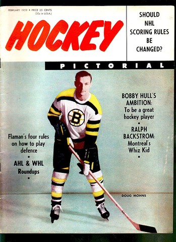 Ice Hockey Mag 1959  Hockey Pictorial  Doug Mohns cover