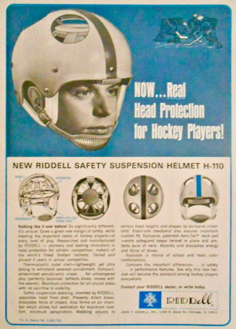 Riddell Hockey Helmet H-110 Ad 1967