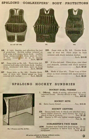 Spalding Goalkeeper Body Protectors 1940