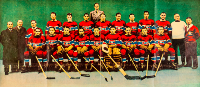 Montreal Canadiens Team Photo 1938-39 colourized by La Presse