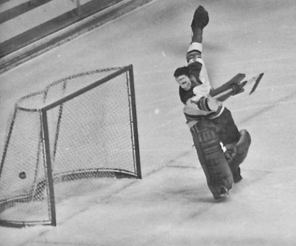 Pat Rupp in Action 1968 Winter Olympics USA Hockey Goaltender