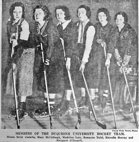 Duquesne University Women's Hockey 1932