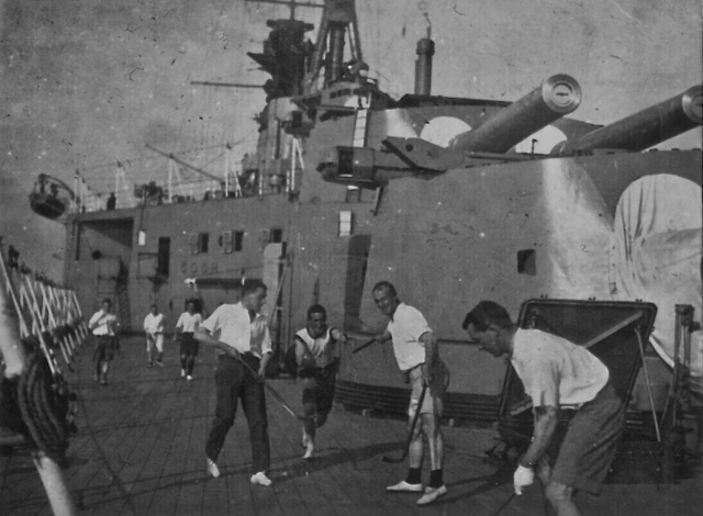 Deck Hockey on the HMS Hood 1924 British Special Service Squadron