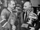 Don Cherry accepts the 1968 Calder Cup from AHL President Jack Butterfield