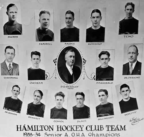 Hamilton Tigers / Hamilton Hockey Club 1933-34 Senior A. OHA Champions
