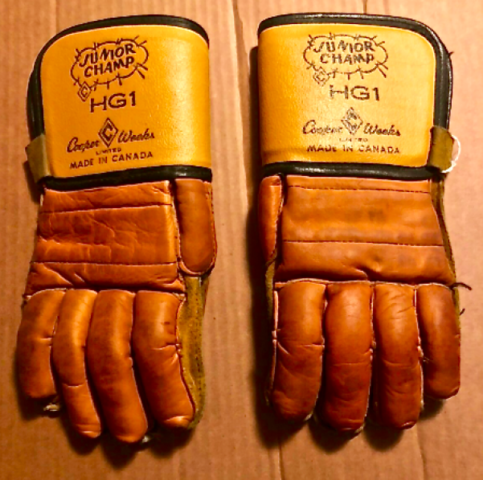 Vintage Cooper Weeks Hockey Gloves - mid 1960s - Junior Champ HG1 Model