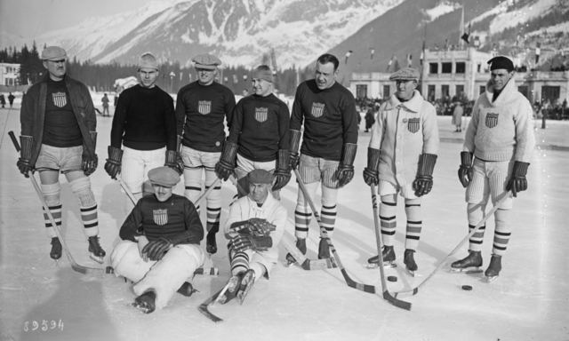 1924 U.S. Men's Olympic Team at Chamonix France for 1924 Winter Olympics Hockey