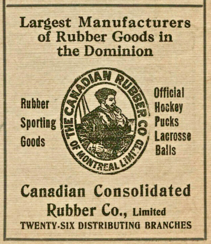 Canadian Rubber Company Hockey Puck Ad 1913