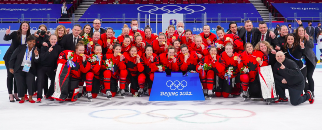 Team Canada Women's Hockey 2022 Winter Olympics Gold Medal Champions 金牌 