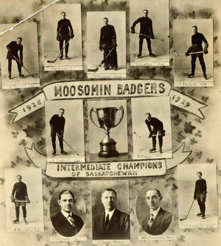 Moosomin Badgers 1928-29 Intermediate Champions of Saskatchewan