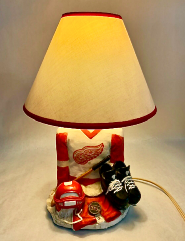 Vintage Table Lamp 1999 Ice Hockey Table Lamp for Detroit Red Wings