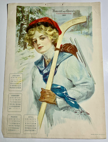 Hockey Calendar 1915 Antique Calendar