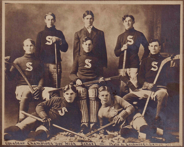 Michigan "Soo" High School Hockey Champions 1906 Sault Ste Marie Hockey