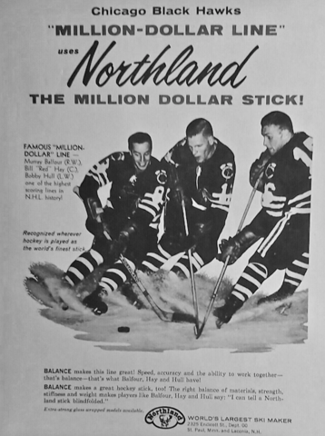 Vintage Northland Hockey Stick Ad 1963