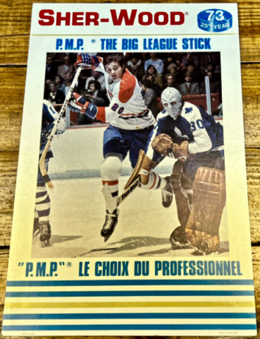 Sher-Wood Hockey Stick Ad 1973 with Pete Mahovlich and Ron Low