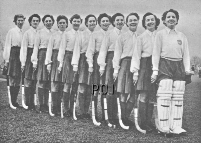 England Women's Hockey 1951 Wembley Stadium Winning Team 1st International