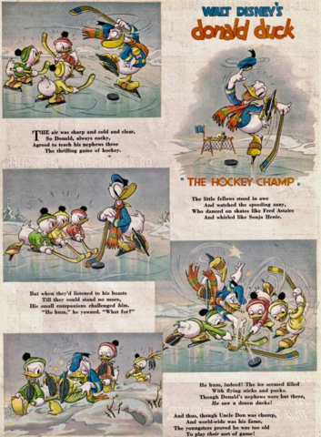 Walt Disney's Donald Duck in the Hockey Champ 1939