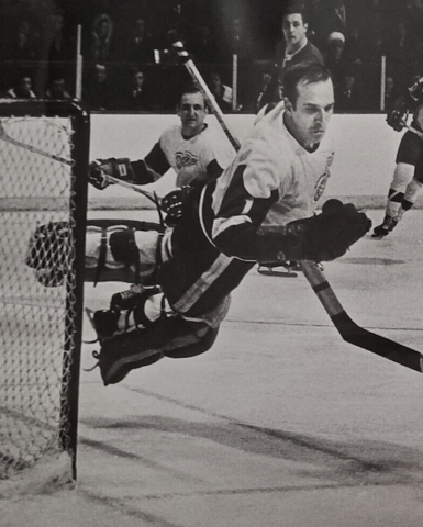 Detroit Red Wings Goalie Roger Crozier makes a Glove Save 1969