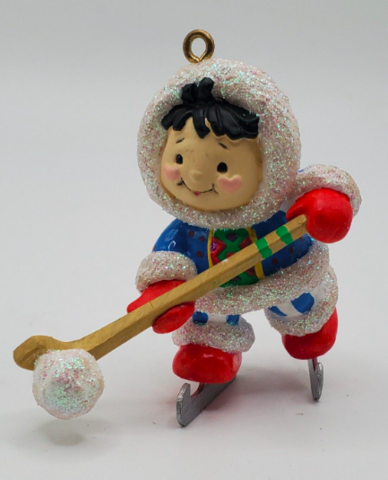 Inuit Hockey Christmas Ornament