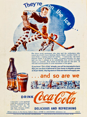 Antique Coca Cola Ad 1938 English National League