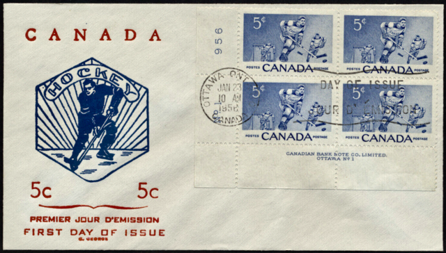 Hockey Stamp FDC 1956 First Day Cover