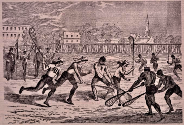 Lacrosse Match Between the Montreal Club and Caughnawaga Indians 1870