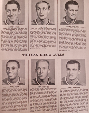 Warren Hynes, Fred Hilts, Gordon Sinclair, Willie O'Ree, Alex Faulkner 1968