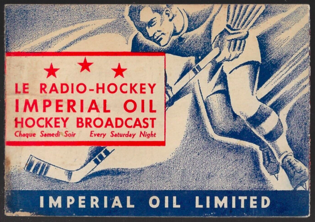 Le Radio-Hockey Imperial Oil Hockey Broadcast Schedule Cover 1937