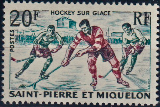 Hockey Stamp 1959 Saint Pierre et Miquelon - Hockey Sur Glace