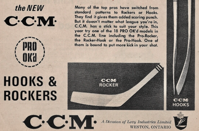 C.C.M. Hockey Sticks 1965 CCM Pro Rocker / CCM Pro Hook - C.C.M. History