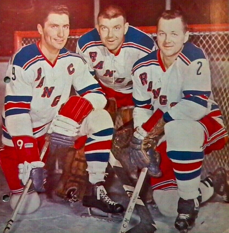 Andy Bathgate, Gump Worsley, Doug Harvey 1962 New York Rangers