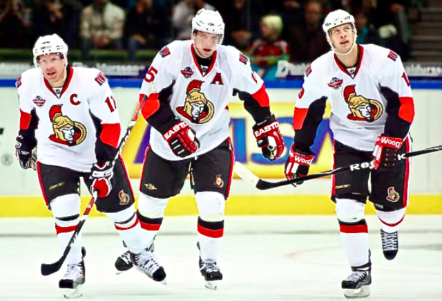 Ottawa Senators "The Cash Line" Daniel Alfredsson, Dany Heatley & Jason Spezza