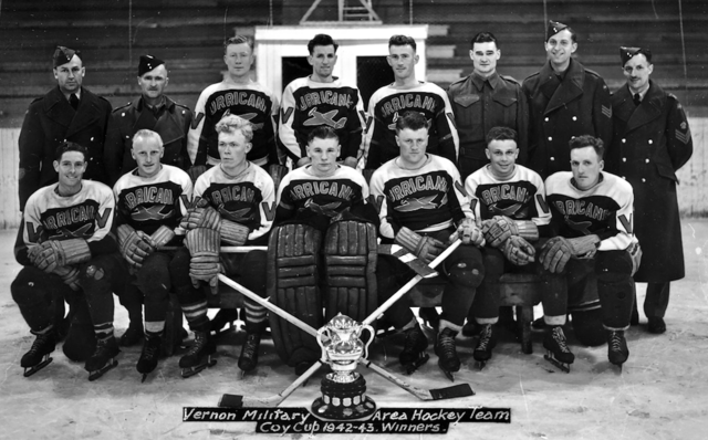 "Vernon Hurricanes" Vernon Military Area Hockey Team 1943 Coy Cup Champions