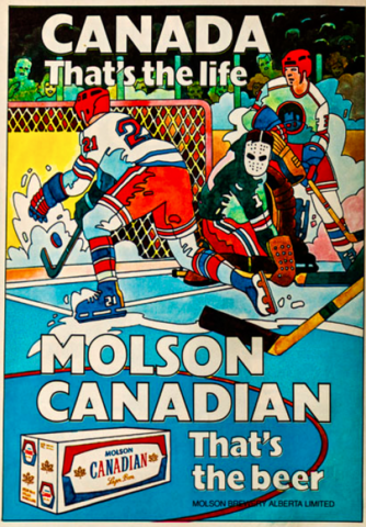 Hockey Beers - Molson Canadian 1974 Hockey Ad