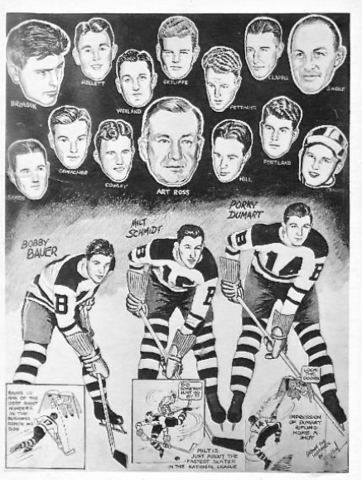 Boston Bruins 1938 Boston Bruins Caricature Kraut Line