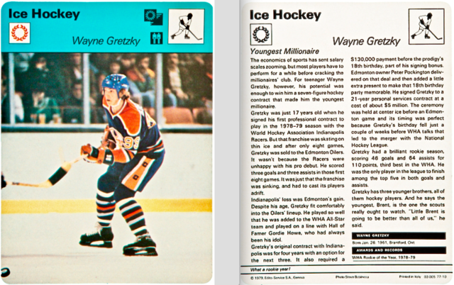 Wayne Gretzky Sportscaster Card 1979 Sportscaster Series 1