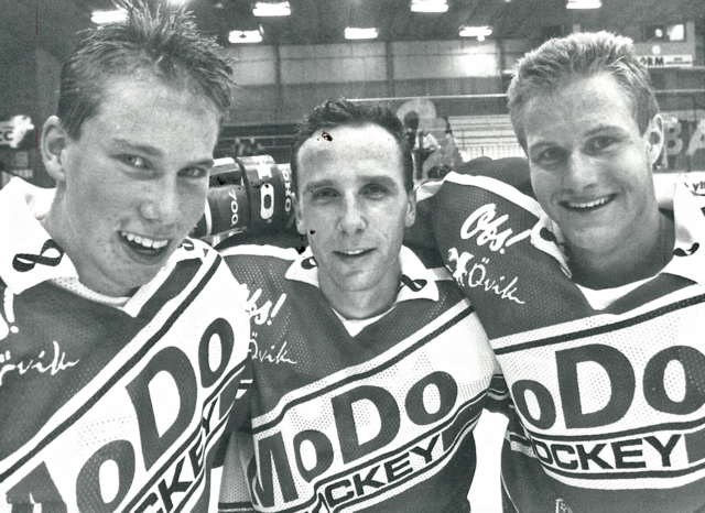 MoDo Hockey Legends Peter Forsberg, Miloslav Hořava, Markus Näslund 1991